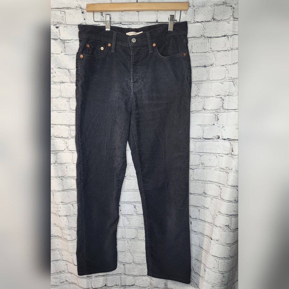 Levi's Women's‎ Wedgie Straight Black Corduroy Pants Size 28
